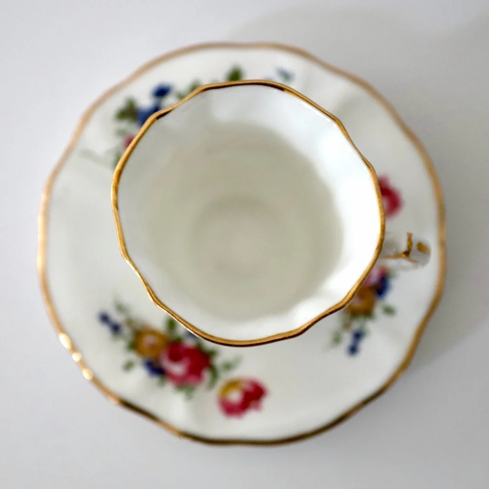 Vintage Hammersley Fine‎ Bone China England Demitasse Cup & Saucer Set, Roses